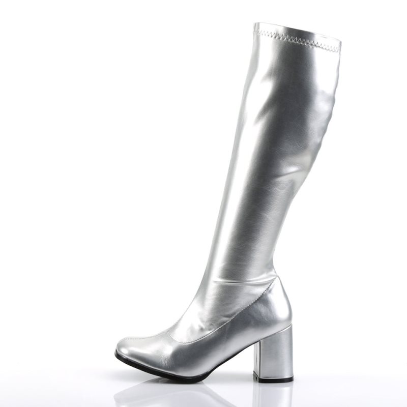 Pleaser Gogo-300 Donna Scarpe Pole Dance Argento | ITALIA ITVZUXIS