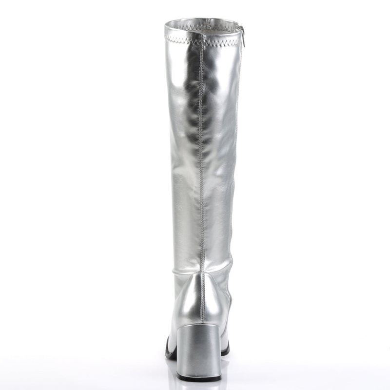 Pleaser Gogo-300 Donna Scarpe Pole Dance Argento | ITALIA ITVZUXIS