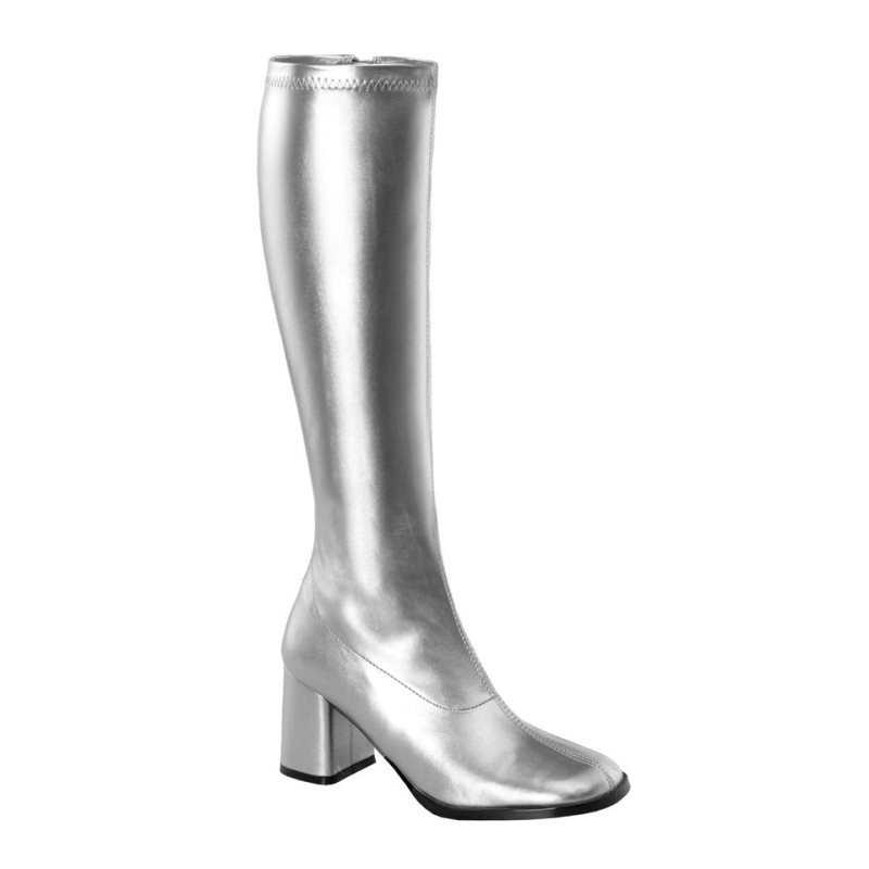 Pleaser Gogo-300 Donna Scarpe Pole Dance Argento | ITALIA ITVZUXIS