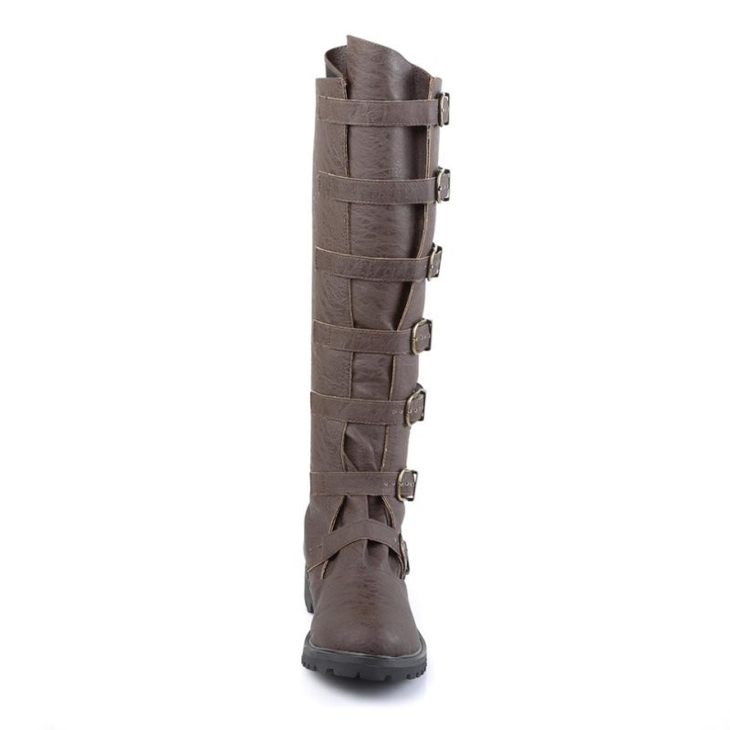 Pleaser Gotham-110 Uomo Stivali Ginocchio Marroni | ITALIA ITOHNQDL