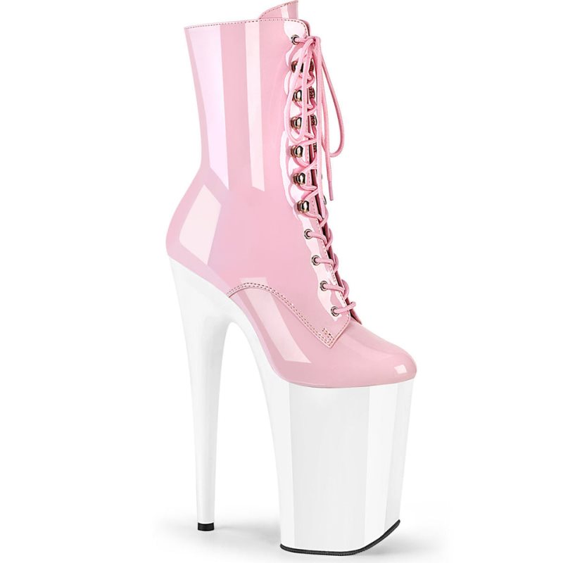 Pleaser Infinity-1020 Donna Scarpe Pole Dance Rosa Bianche | ITALIA ITVRJNGM