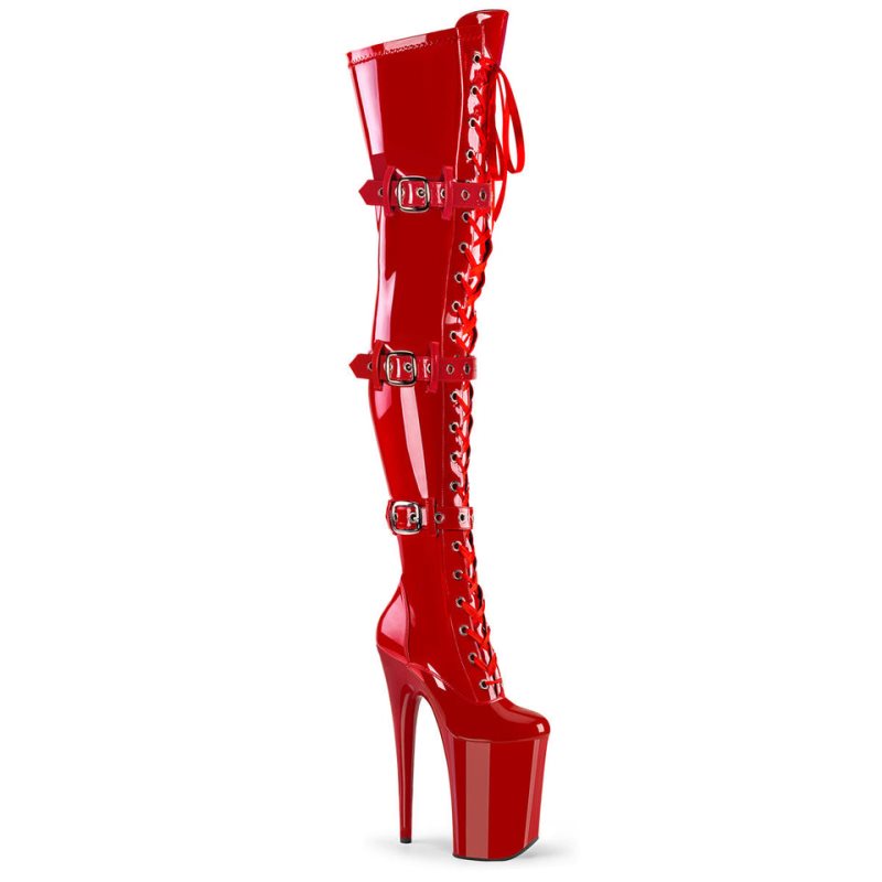 Pleaser Infinity-3028 Donna Scarpe Pole Dance Rosse | ITALIA ITKCWLMU
