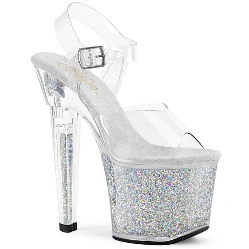 Pleaser Lovesick-708SG Donna Scarpe Pole Dance Argento | ITALIA ITUJZALP