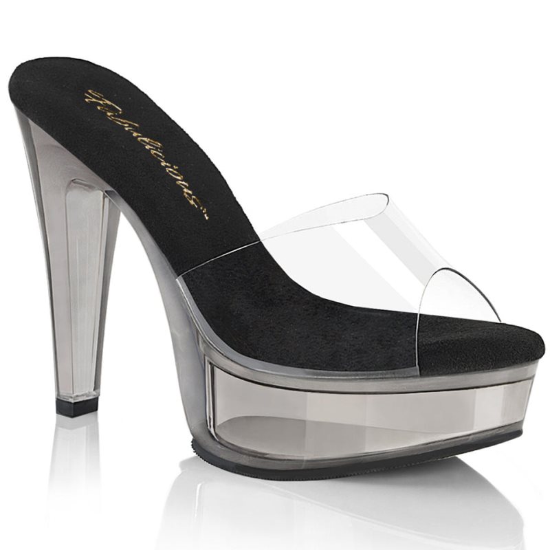 Pleaser Martini-501 Donna Ciabatte Con Plateau Grigie | ITALIA ITXKWDNB