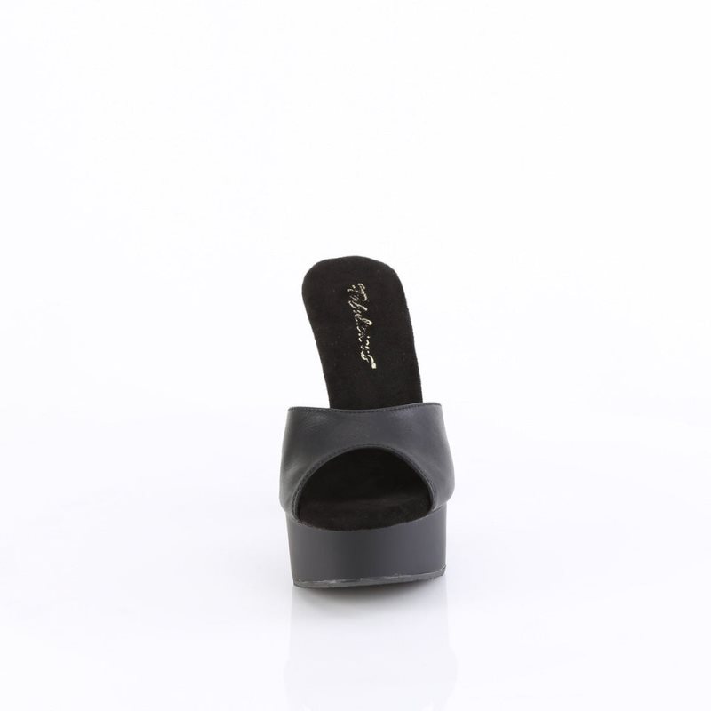 Pleaser Martini-501 Vegan Leather Donna Ciabatte Con Plateau Nere | ITALIA ITUHEYGV