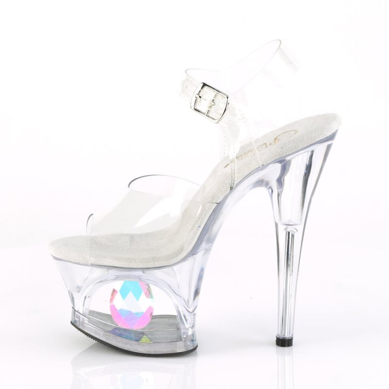 Pleaser Moon-708DIA Donna Scarpe Pole Dance Clear | ITALIA ITPTKQRW