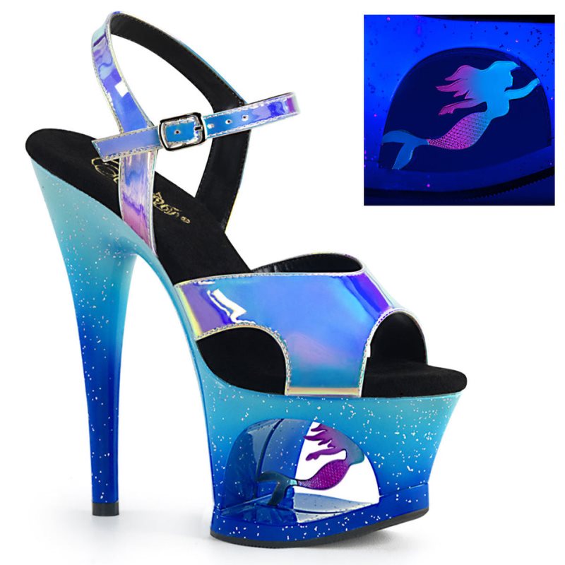 Pleaser Moon-711MER Donna Scarpe Pole Dance Blu | ITALIA ITJKMCPX