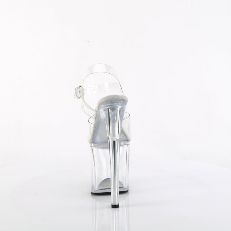 Pleaser Naughty-808 Donna Scarpe Pole Dance Clear | ITALIA ITHXTYND