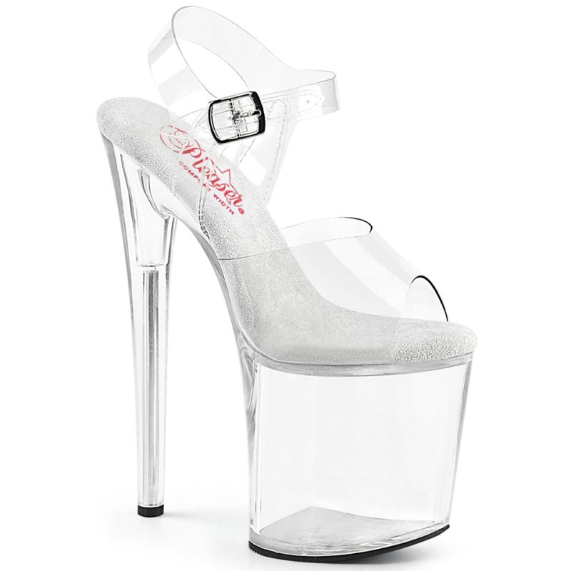 Pleaser Naughty-808 Donna Scarpe Pole Dance Clear | ITALIA ITHXTYND
