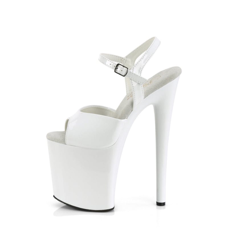 Pleaser Naughty-809 Donna Scarpe Pole Dance Bianche | ITALIA ITKYZVEJ