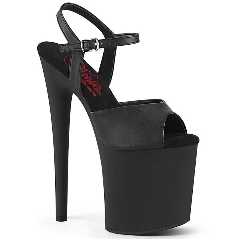 Pleaser Naughty-809 Vegan Leather Donna Scarpe Pole Dance Nere | ITALIA ITDSYPWX