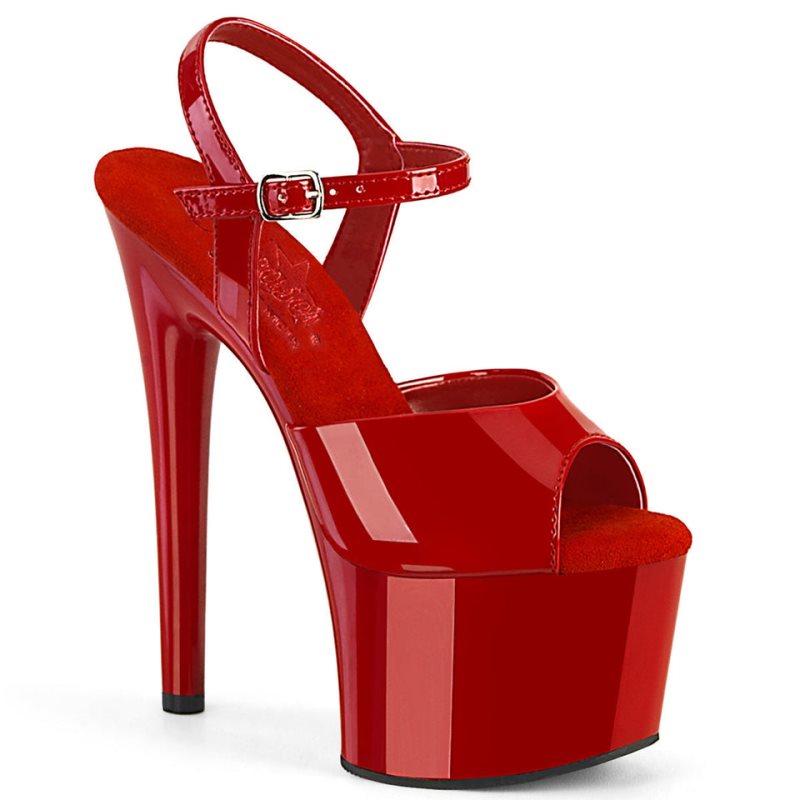 Pleaser Passion-709 Donna Scarpe Pole Dance Rosse | ITALIA ITZXAWTD