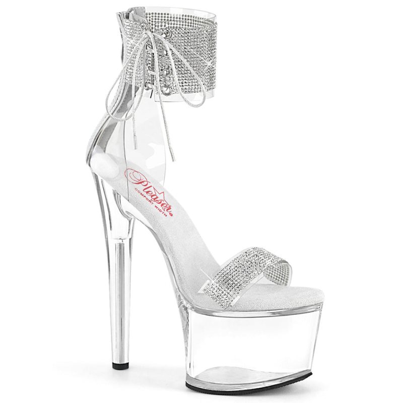 Pleaser Passion-727RS Donna Scarpe Pole Dance Argento | ITALIA ITQJTEHD