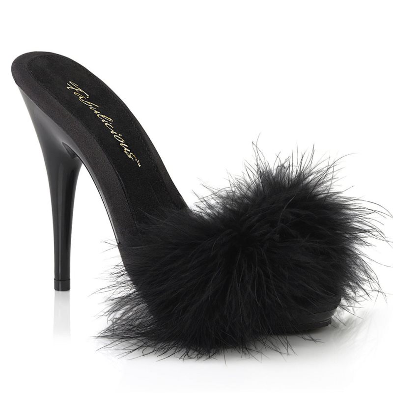Pleaser Poise-501F Donna Ciabatte Con Plateau Nere | ITALIA ITOQCHTD