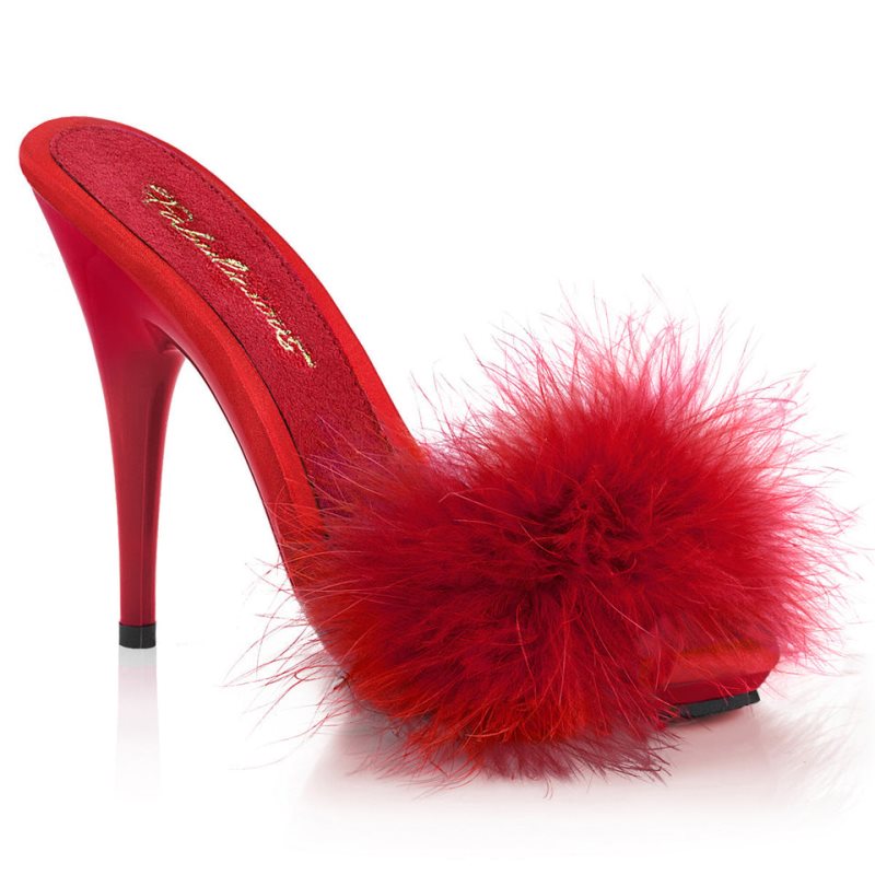 Pleaser Poise-501F Donna Ciabatte Con Plateau Rosse | ITALIA ITLQHYVZ