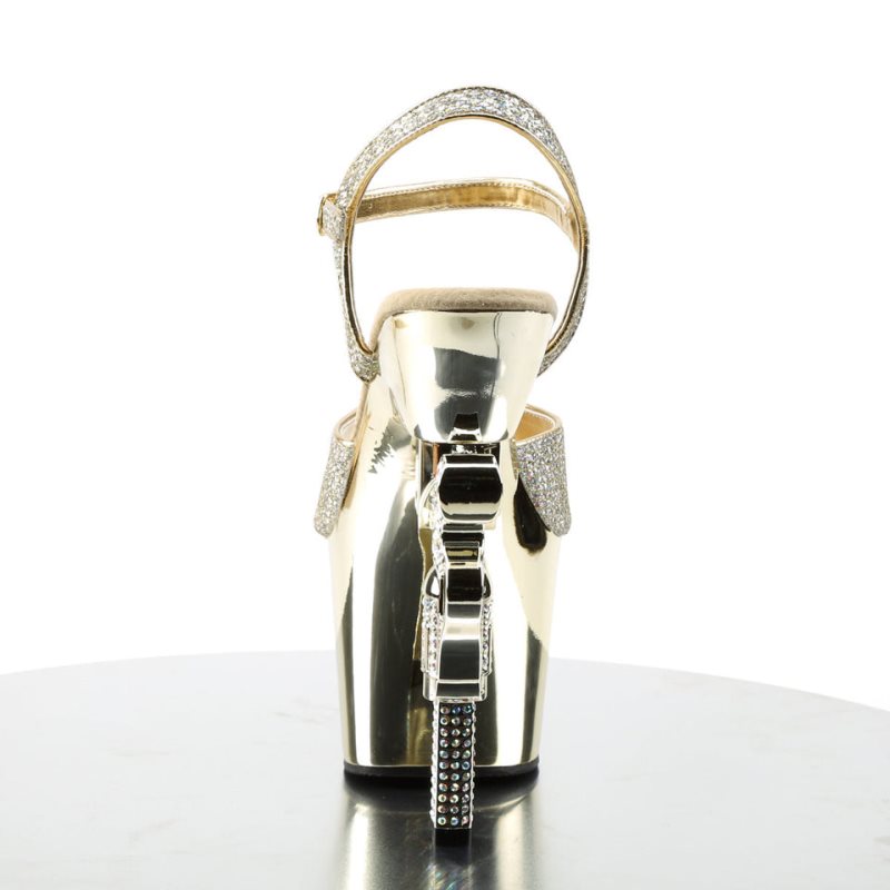 Pleaser Revolver-709G Donna Scarpe Pole Dance Oro | ITALIA ITOJSIYW