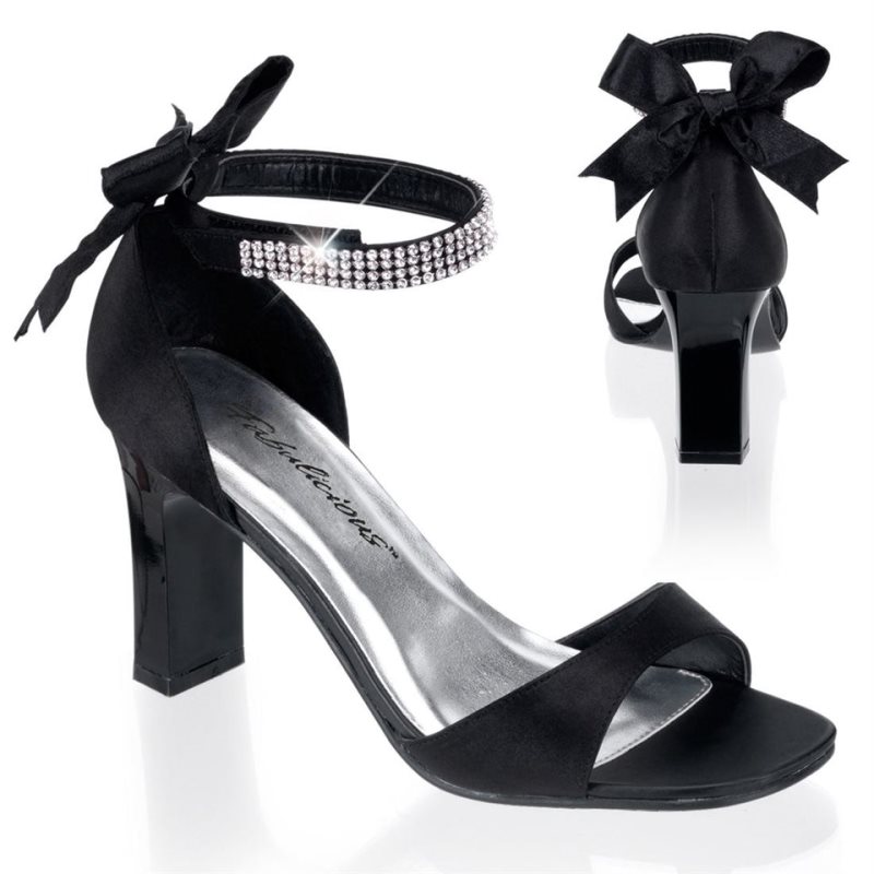 Pleaser Romance-372 Donna Sandali con Tacco Nere | ITALIA ITAFTRJX