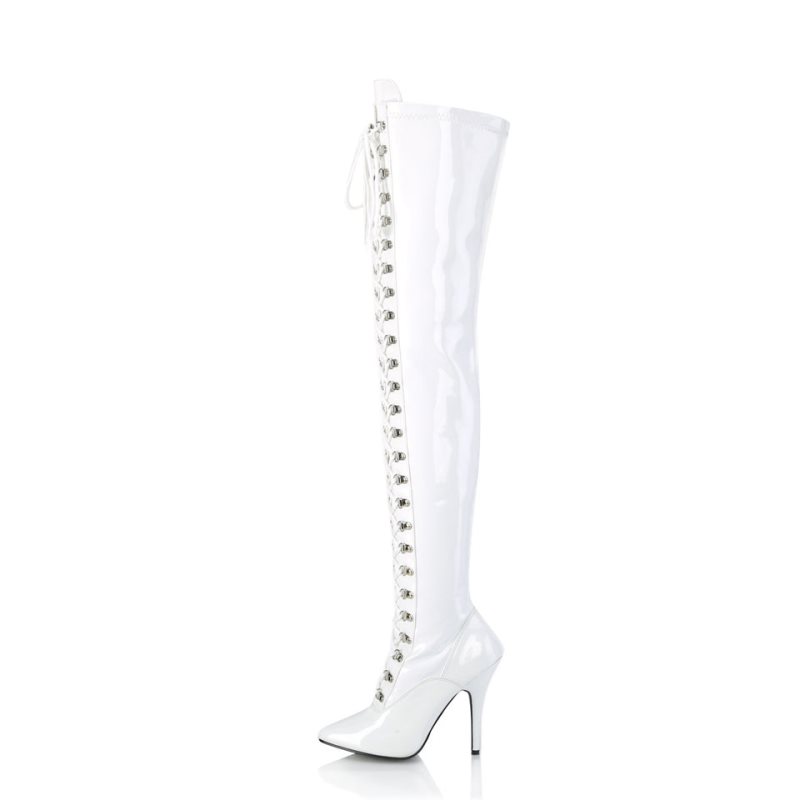 Pleaser Seduce-3024 Donna Scarpe Pole Dance Bianche | ITALIA ITZQRDAC