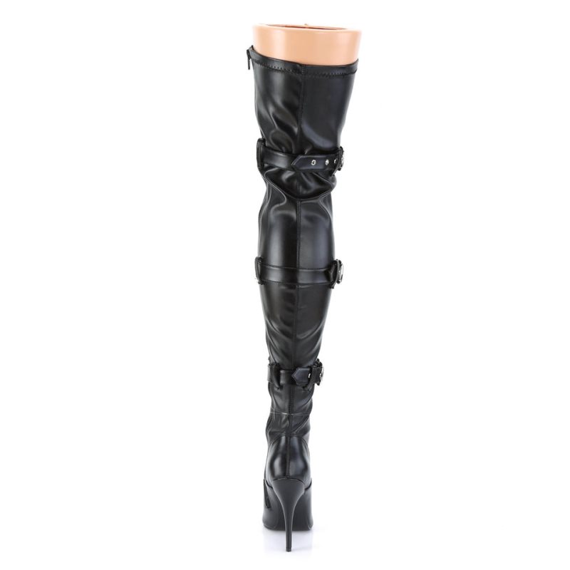Pleaser Seduce-3028 Vegan Leather Donna Scarpe Pole Dance Nere | ITALIA ITYLABJR