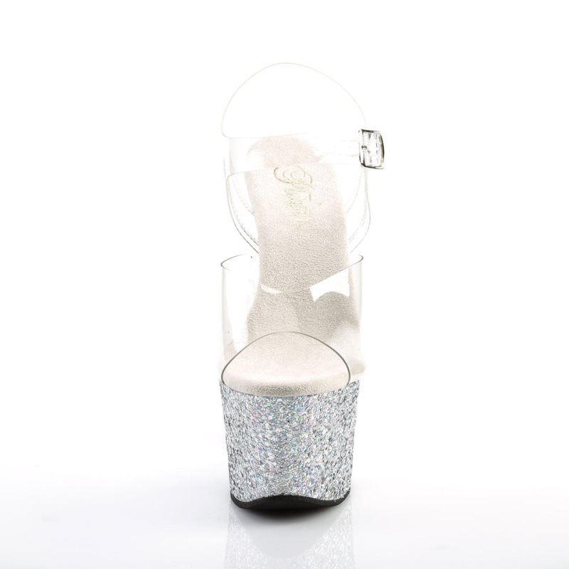 Pleaser Sky-308LG Donna Scarpe Pole Dance Argento | ITALIA ITFSYJVN