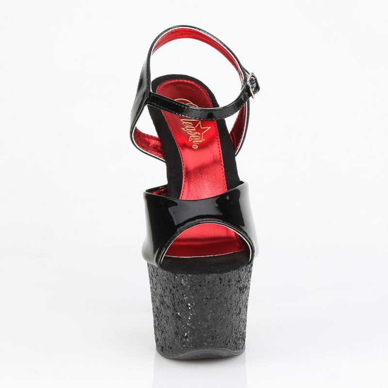 Pleaser Sky-309 Glitter Donna Scarpe Pole Dance Nere | ITALIA ITYMVTIA