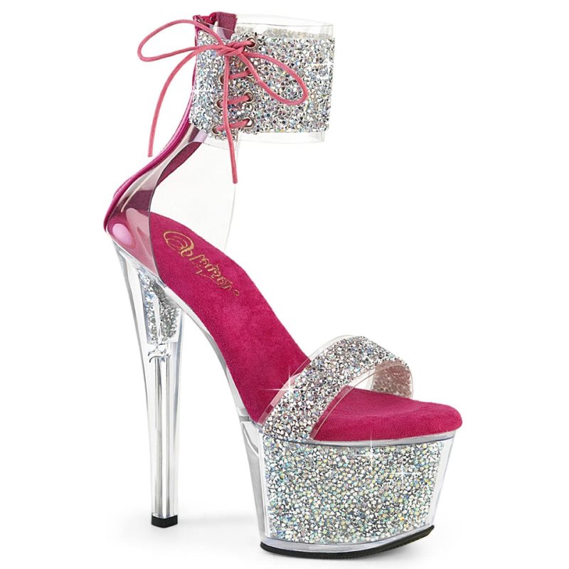 Pleaser Sky-327RSI Donna Scarpe Pole Dance Argento Rosa | ITALIA ITWPSAOC