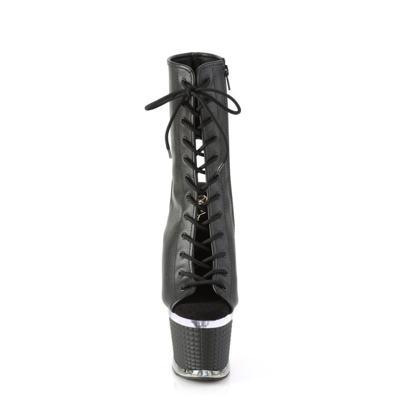Pleaser Spectator-1016 Vegan Leather Donna Scarpe Pole Dance Nere | ITALIA ITHXBKVR