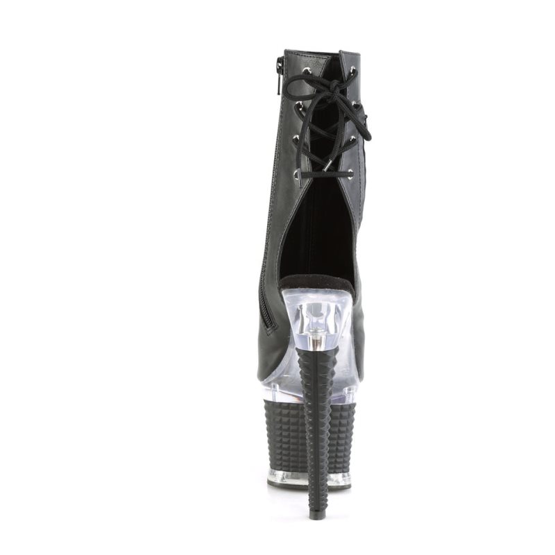 Pleaser Spectator-1018 Vegan Leather Donna Scarpe Pole Dance Nere | ITALIA ITCGHVIY