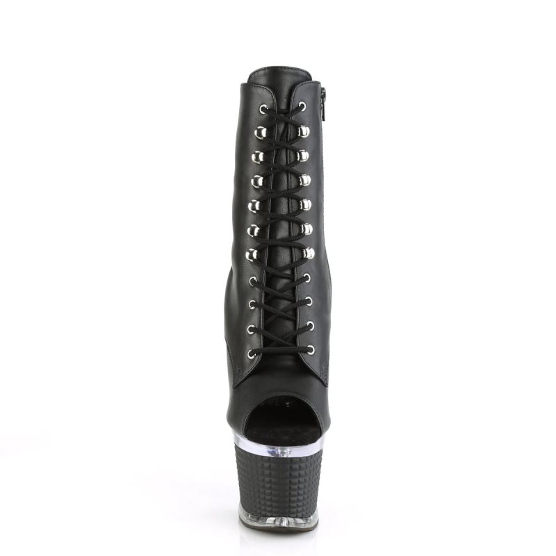 Pleaser Spectator-1021 Vegan Leather Donna Scarpe Pole Dance Nere | ITALIA ITRLKCHT