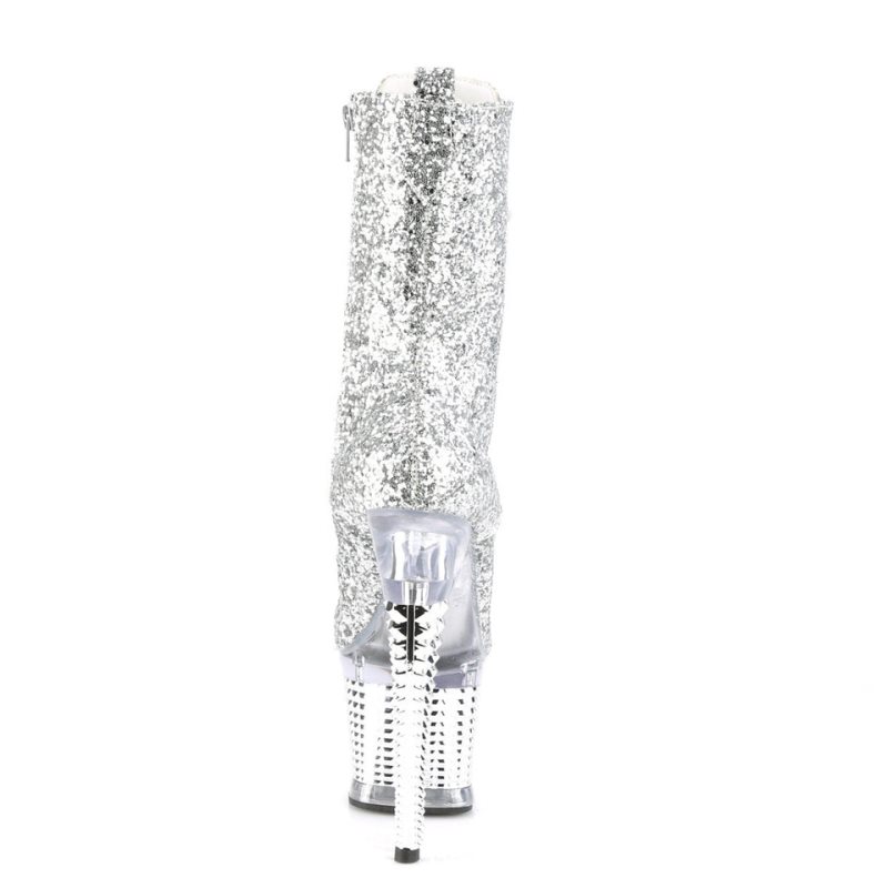 Pleaser Spectator-1040G Donna Scarpe Pole Dance Argento | ITALIA ITIMBWLQ