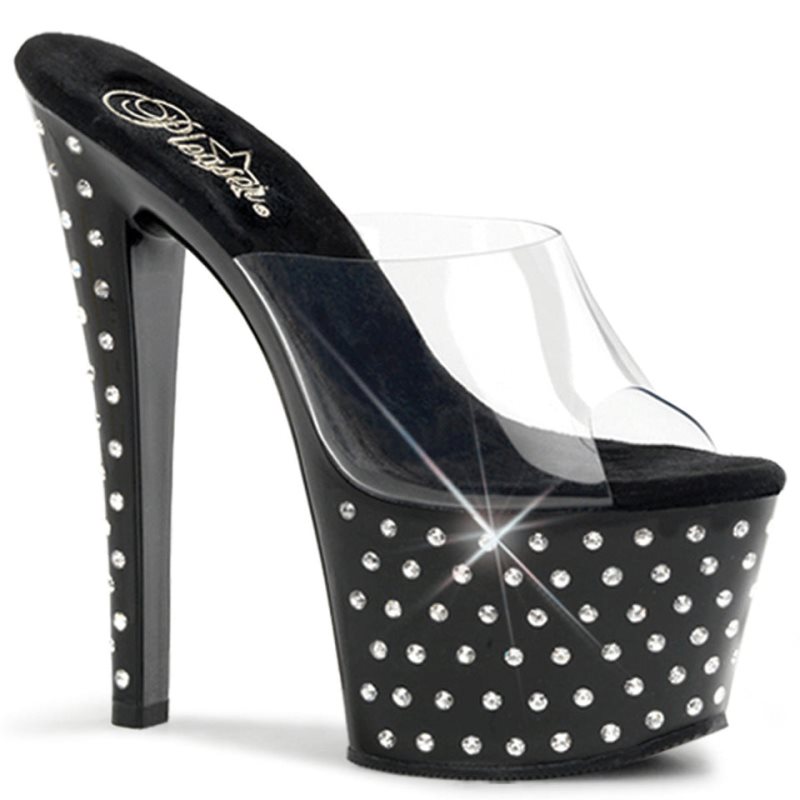 Pleaser Stardust-701 Donna Ciabatte Con Plateau Nere | ITALIA ITRDXOIL