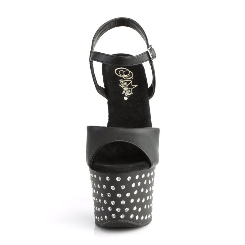 Pleaser Stardust-709 Vegan Leather Donna Scarpe Pole Dance Nere | ITALIA ITSERPWV