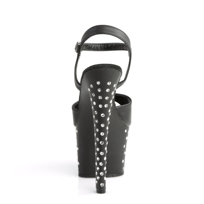Pleaser Stardust-709 Vegan Leather Donna Scarpe Pole Dance Nere | ITALIA ITSERPWV