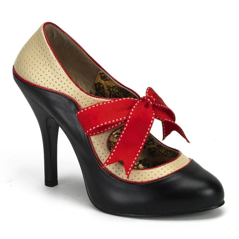 Pleaser Tempt-27 Vegan Leather Donna Décolleté Nere Bianche | ITALIA ITXMLYFC