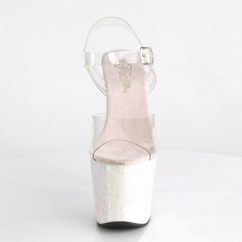 Pleaser Unicorn-708LG Donna Scarpe Pole Dance Bianche | ITALIA ITBDFLPC