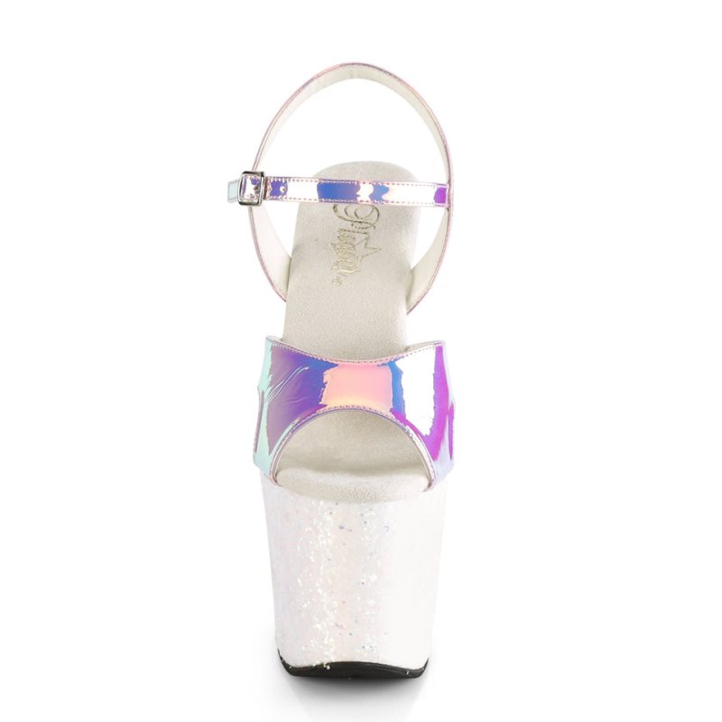 Pleaser Unicorn-711LG Donna Scarpe Pole Dance Viola Bianche | ITALIA ITRJMYND