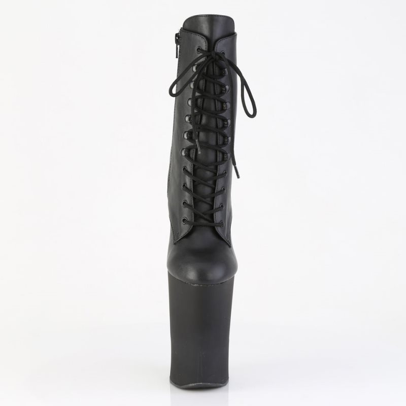 Pleaser Worship-1020 Faux Leather Donna Scarpe Pole Dance Nere | ITALIA ITIXHPML
